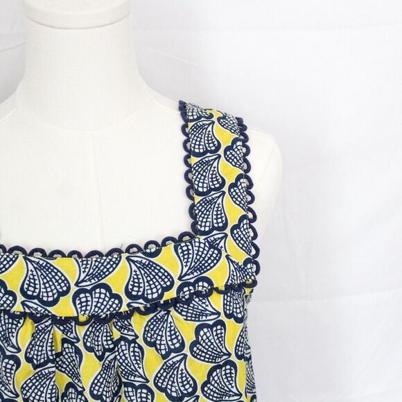 Biden Women’s Blue and Yellow Scalloped Shell Tank 100% cotton 8 - Picture 1 of 7